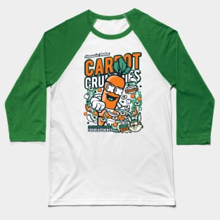 Retro Cereal Box Carrot Crunchies // Junk Food Nostalgia // Cereal Lover Baseball T-Shirt